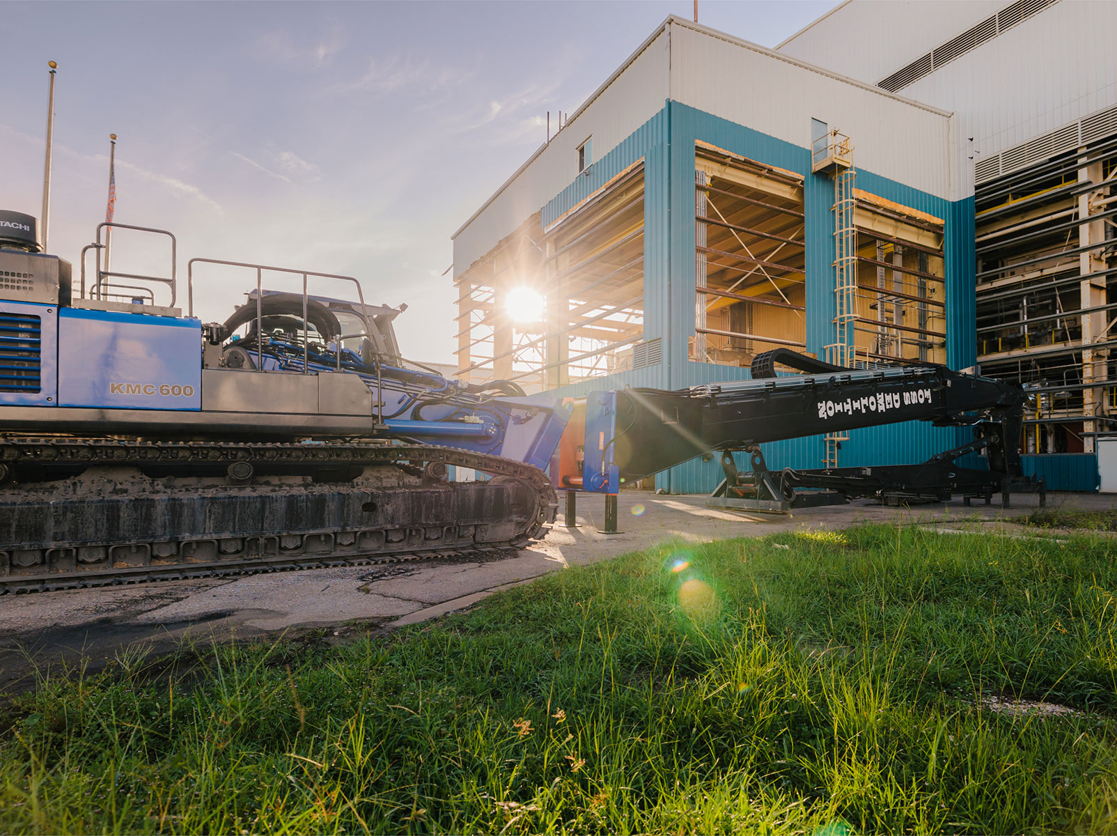 Sun shining through windowless building